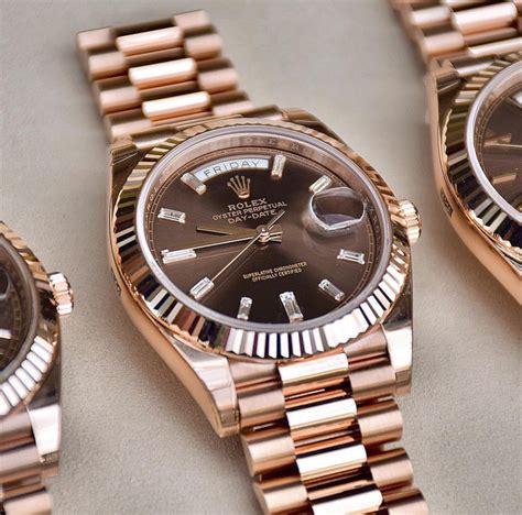 rose gold chocolate face rolex